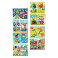 [tenlzsp0bc] 2 in 1 Wooden Toddler Puzzles Drawing Board Party Favor Intelligence Development Educat