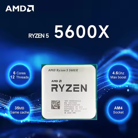 AMD Ryzen 5 5600X NEW CPU 4.6GHz 6-Core 12-Thread R5 5600X L3=32M Socket AM4 7NM DDR4 Processor 65W 