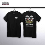 Crew T-Shirt[OFFICIAL PUNKWHEELS] T-Shirt ROUGH WORLD RWB Custom Design Graphic TeeBLACK/WHITES-5XL