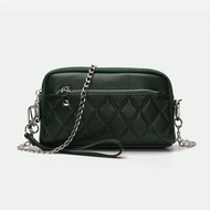 dompet perempuan beg dompet perempuan Crossbody Dual-Use Mini Portable Cowhide Coin Purse