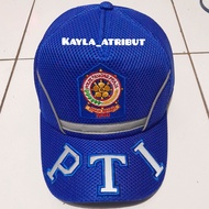 Topi  pol pp pti hurup lis biru Topi jaring