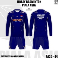 Viral asia Cup 2026 badminton jersey set, latest long-sleeved badminton sportswear