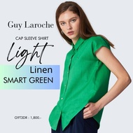 Guy Laroche เสื้อเชิ๊ตผู้หญิง ไลท์ ลินิน แขนล้ำ สีเขียว (G9T3DR)