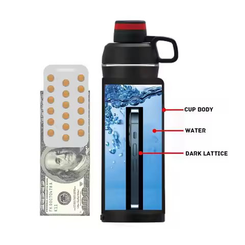 Bottle with Secret Compartment Water Bottle with Hiding Phone Pocket Secret Pill Organizer Bottle Sp
