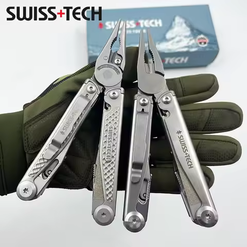 SWISS TECH 18 in 1 Multitool Folding Pliers Multi-functional Combination Tool Folding Scissors Saw B