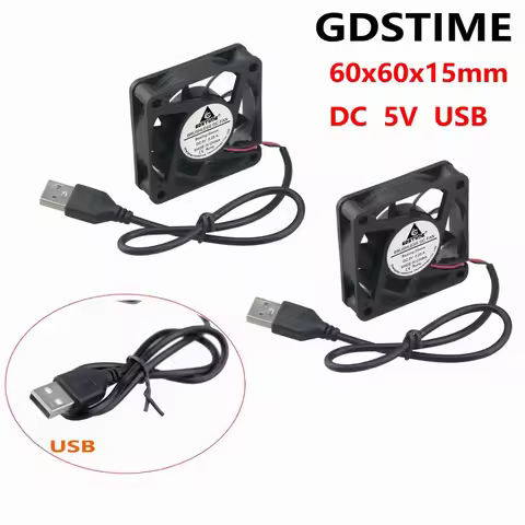 5 Pcs Gdstime 5V 60mm x 15mm 6015S Brushless DC Cooling Fan 60x60x15mm 6015 USB Computer CPU Case Co