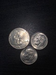 USA 美國舊錢幣 銀仔dime five cents nickel 鑄造錯誤 mint error coin  die chip 收集 收藏 coins collection 絕版 限量 禮物 紀念