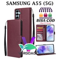 SAMSUNG A55 (5G) FLIP LEATHER CASE PREMIUM-FLIP WALLET CASE LEATHER FOR SAMSUNG A55 (5G) - WALLET CA