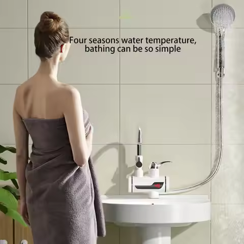Instant Electric Water Heater Shower Faucet Electric Heating Water Faucet Tap Bathroom Tankless Inst