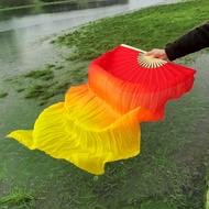 Gradient Square Dance Dance Fan 0007 Flame Yellow Lengthened 16 Hongjiang Yangko Dancing Root Bamboo