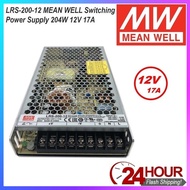MEANWELL LRS-200-12 Switching Power Supply, Single Output, 12V 17A, 200W, 8.5" L x 4.5" W x 1.2" H