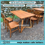 KAYU Top Latest Teak Wood Cafe Chair Cafe Table 3cm Table