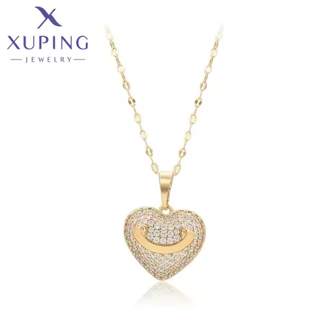 Xuping Jewelry New Arrival Heart Pendant with Random Chain of Light Gold Color Jewellery Women Girls