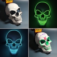 mask halloween halloween mask Holiday Ghost Head Plastic Skull Smiley Face Cold Light Mask