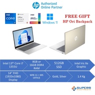 HP Laptop 14-ep0307TU Gold, 14-ep0308TU Silver, 14-ep0039TU Gold, ep0040TU Silver (Intel 13th Core i