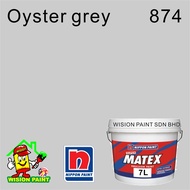 7L OYSTER GREY 874 NIPPON PAINT SUPER MATEX EMULSION INTERIOR MATT QUALITY PAINT KUASA PENUTUP YG CE