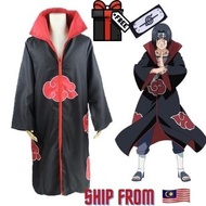 [Free Headband] Naruto akatsuki cosplay cloak jubah akatsuki itachi and sasuke