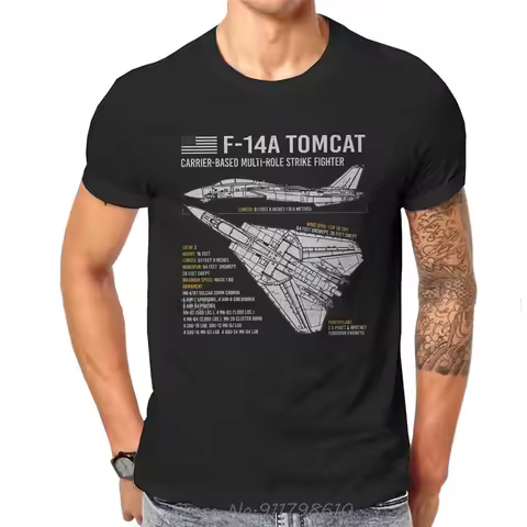 F-14 Tomcat US Navy Aircraft Plane USAF Airplane Blueprint O Neck TShirt Top Gun Maverick Goose T-Sh