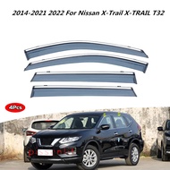 2014-2021 2022 For Nissan X-Trail X-TRAIL T32 Accessories Outer Trim Chrome Deflectors Visors Rain G