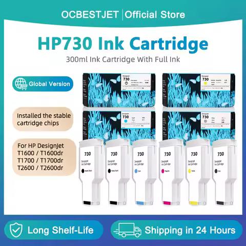 For HP 730 Ink Cartridge Full With Pigment & Dye Ink HP730 For HP DesignJet T1600 T1600dr T1700 T170