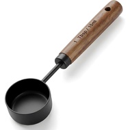 Tyqour 1 Tablespoon Scoop Stainless Steel Coffee Measuring Spoon Scoop for Ground Coffee Walnut Hand