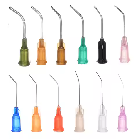 12pcs 1" Stainless Steel Bent Needle Dispensing Needles with Blunt Tip 14G 15G 16G 17G 18G 19G 20G 2