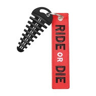 for Key Ring RIDE OR DIE Embroidery Tag Motorcycle Exhaust Silencer Muffler Wash Plug For ATV