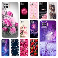 OPPO Phone Case F17 A73 2020 Casing Silicone Luxury Flower Painted Back Cover OPPO A73 OPPOF17 CPH20