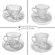 Glass Cup Plate (1 Pcs) Glass + Plate Base | Tea Hat Cup | Glass cup | Glass Stand