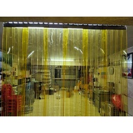 Plastic Striped Curtain With Stainless Steel Rails Width 156 Cm Height 203 Cm. Use 2mm Thick Orange 