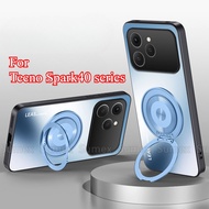 Frosted Stand Holder Ring Bracket Phone Case For Tecno Spark40 Spark 40 Pro + Plus 40C 2025 Matte Ha