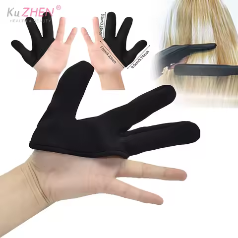3 Finger Heat Resistant Gloves Hair Dye Protection Gloves Hair Styling Curling Wand Glove Barber Reu