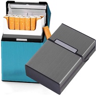 Cigarette Case Brushed Metal Cigarette Case with Magnetic Switch Flip Closure,20 Capacity (85mm, Gra