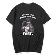 If They Talk Behind Your Back Fart Meme T-Shirt Funny Sitting Wolf Tee Shirt Men Women Haruku Hip Ho
