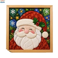 HNAILY 1 Set Christmas Fabric Art Kit, Cotton Fabric DIY Christmas Fabric Painting Kit,  Christmas T