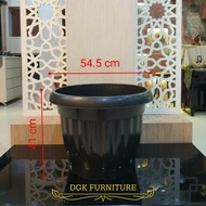 Pot Bunga Bulat Jumbo Besar Hitam Plastik Murah Diameter 54.5 Cm