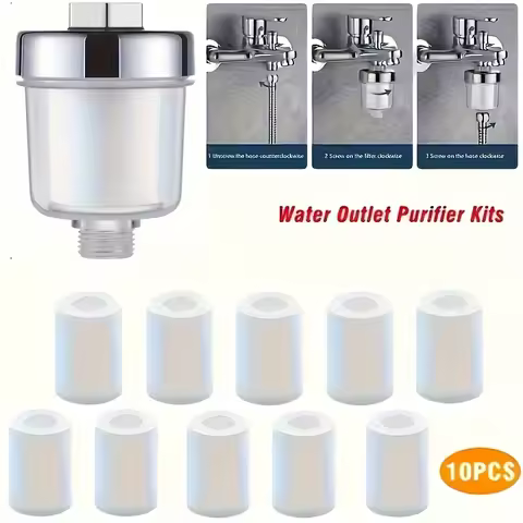 Shower Filter Household Tap Water Purifier Bathroom Hot Water Heater Shower Head Filter PP Core