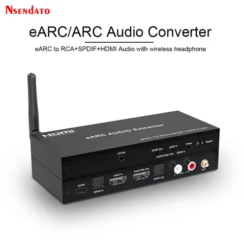 HDMI eARC ARC Audio Extractor eARC to RCA Spdif HDMI Audio Converter Support 7.1CH L/R 3.5mm CEC For