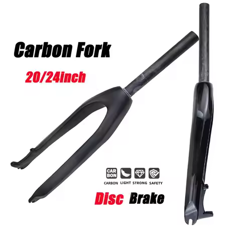 carbon fork 20/24" Inch Folding Bicycle Fork Disc Brake Compatible Straight Tapered Tube 100x9mm lim