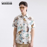 DAPPER เสื้อเชิ้ตแขนสั้น Urban Tropics Print Shirt สีครีม