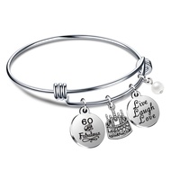 Birthday Gifts for Her Bangle Bracelets Live Laugh Love for 10th to 70th
