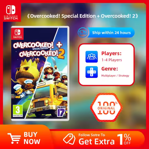 Nintendo Switch Game Deals- Overcooked! 1 + 2 - Stander Edition - Games Cartridge Physical Card Simu