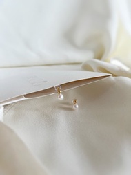 豆夢耳環- 18K純金日本Akoya珍珠耳環