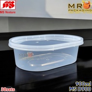 MS D900 900ml Microwaveable Oval Container & Lid [ 30sets± ] Bekas Durian - MS VENTURE D 900 ml Odou