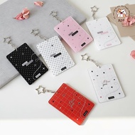 [ADP] Heart Bow Photocard Holder Star Keychain Decor Lace Frame Transparent ID Card Cover for Studen