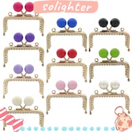 SOLIGHTER Purse Clasp Frame, Candy Color Metal Purse Frame Kiss Clasp, Mini Square Bag Kiss Clasp Lo