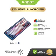 GAMEN X ROBOT Wired Keyboard Kabel Rainbow Backlight Type-C 89 Tombol Kompak Lembut Senyap Ergonomic