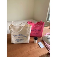 Ready Stock School Bag Canvas Large Shopping Stray One Shoulder Printed Letterstm-103 2303 Early Clo