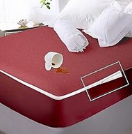 Trance Home Linen Zippered Mattress Protector 78 x 60 x 6 Inch Cotton Waterproof Dust Mite Proof Bed