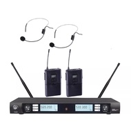 Professional Dual Wireless Headset Headset Microphone System UHF Rack Mountable